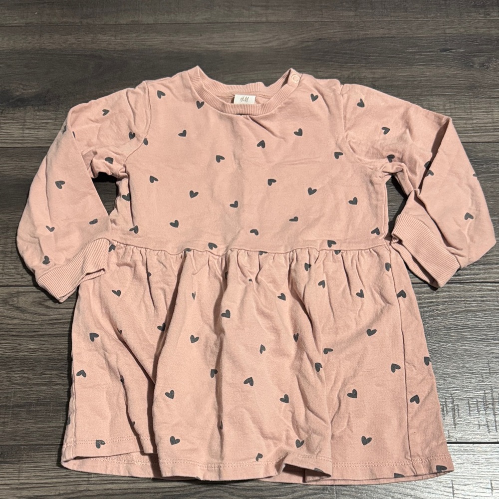 H&M Soft Pink Dress with Heart Design